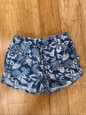 American Eagle Outfitters Navy Blue Floral Drawstring Shorts